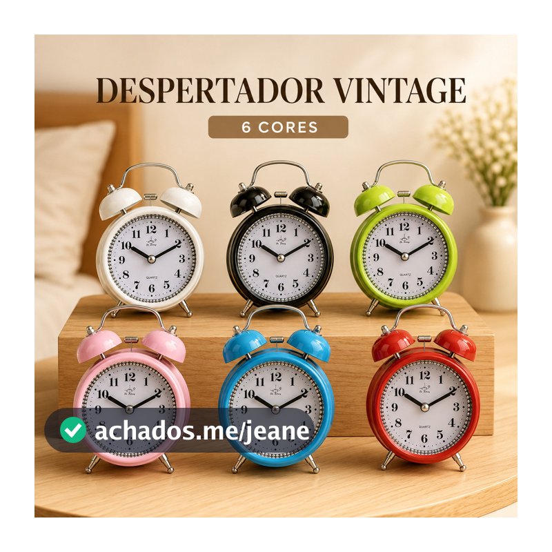 Despertador Relogio De Mesa Retro Vintage Metal Com Luz noturna