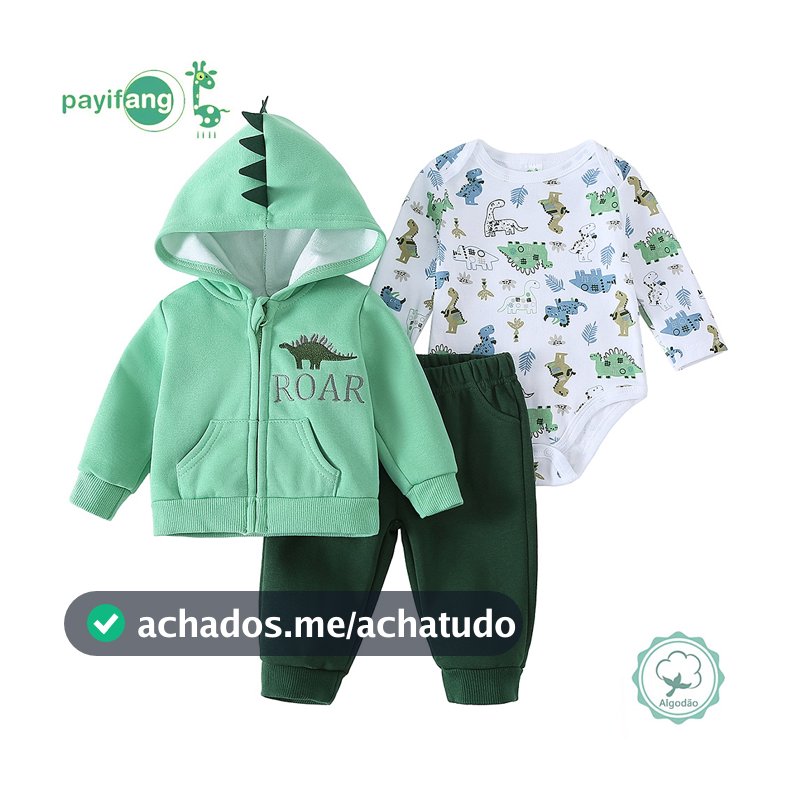 Kit 3 Peças Bebê Confortável para Uso Doméstico, Passeios e Dias de Clima Ameno TM-3095