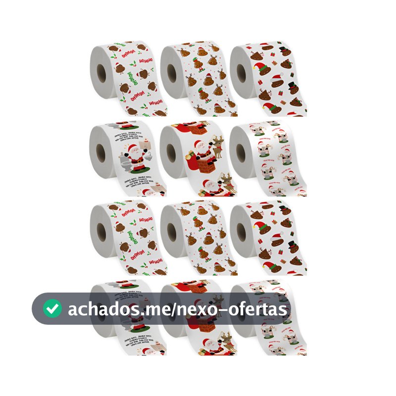 6 Rolo Papel Higiênico Natalino Banheiro Divertido Estampado