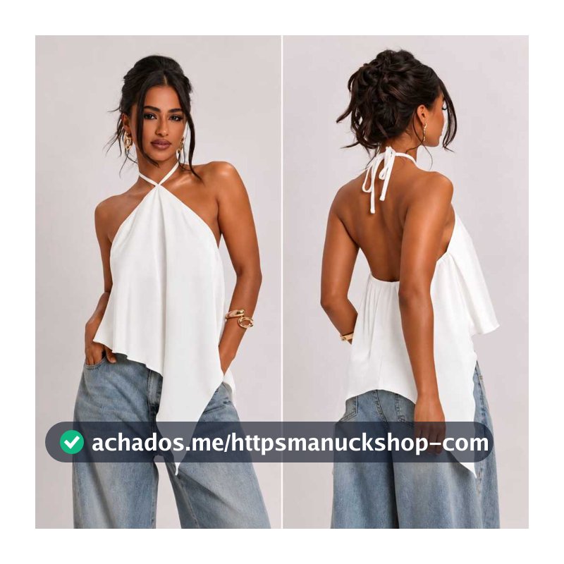 Blusa Feminina Assimétrica Regata Frente Unico  Elegante Moderna Moda verão