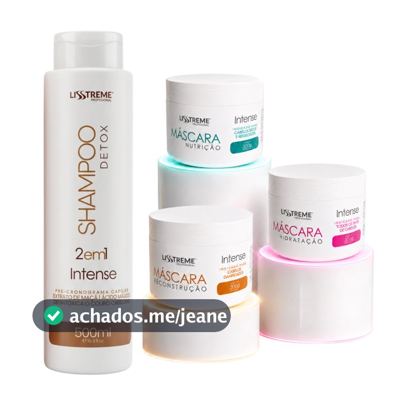 Kit Shampoo Detox 500ml + Cronograma Capilar Lisstreme 300g - Tratamento Completo