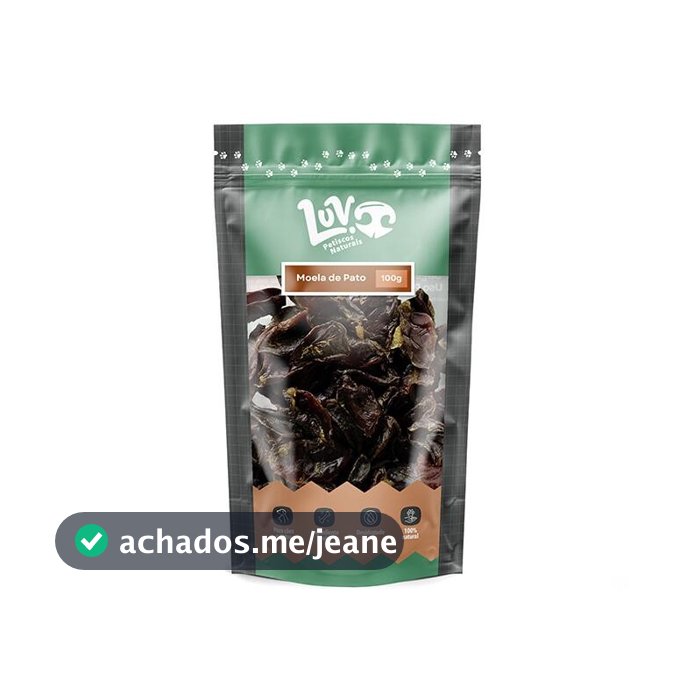 Moela de Pato Petisco Natural para Cães e Gatos 100gr - Luv
