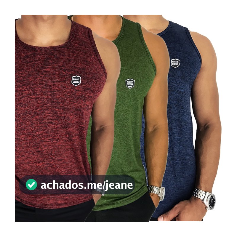 Kit 3 Camisetas Regata Masculina Dry Fit Academia Moda Fitness sem manga