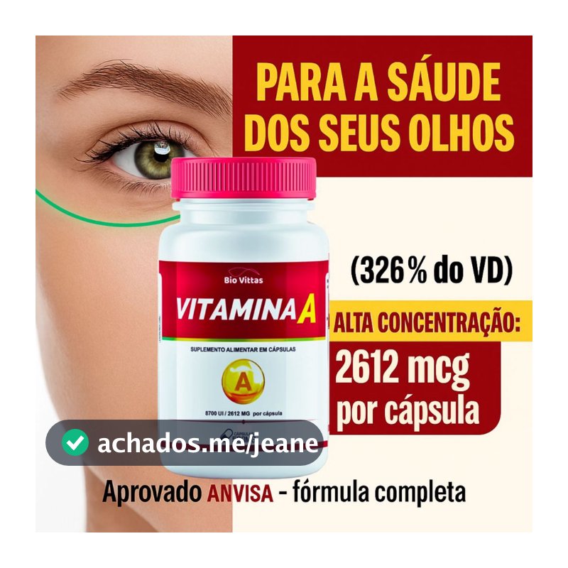 Vitamina A Retinol  590MG - 8700ui - Imunidade Pele Saudável 60 - 120 Cápsulas - Bio Vittas