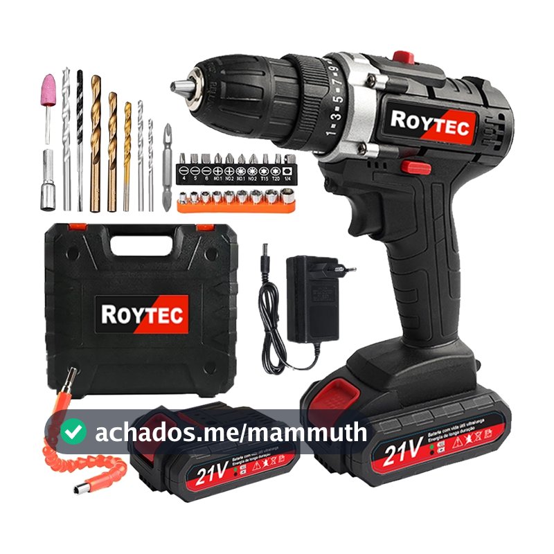 21v parafusadeira furadeira impacto elétrica Furadeira bivolt Sem Fio 2 Baterias 24 Acessórieos