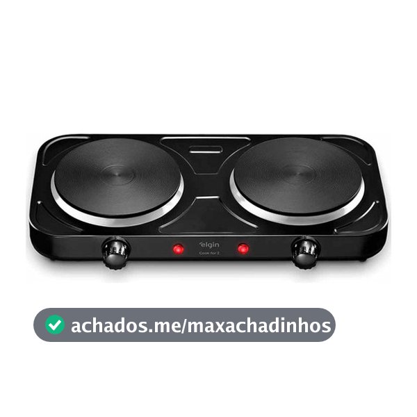 Fogão Cooktop Elétrico Portátil 2 Bocas 2000W Vidro Temperado FG02 Elgin