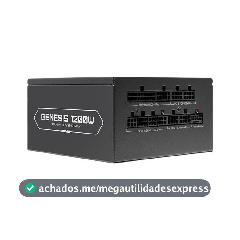 Fonte Pichau Genesis, 1200W, PCIe 5.0, Full Modular, Cybenetics Platinum, Preto, PG-G1200-BK01