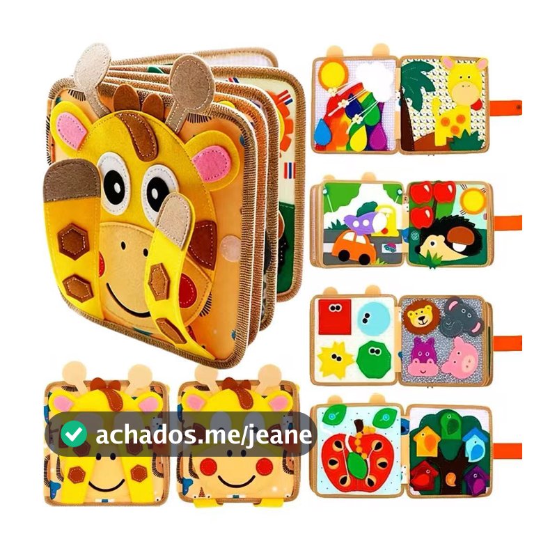 Livro Silencioso Montessori de Feltro Brinquedo de Atividades para Crianças