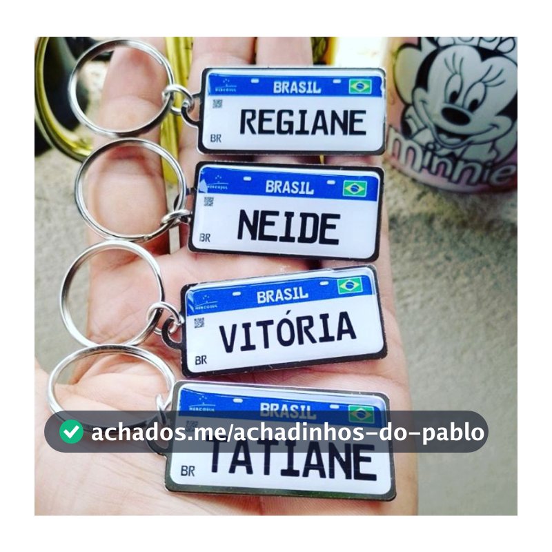 Chaveiro Placa Mercosul (só frente)