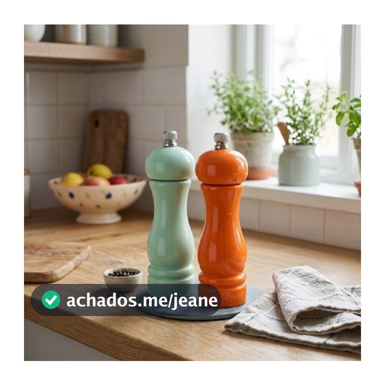 Moedor Manual de Sal e Pimenta Cerâmica 15cm Verde Laranja Turquesa Cozinha Gourmet Premium Luxo