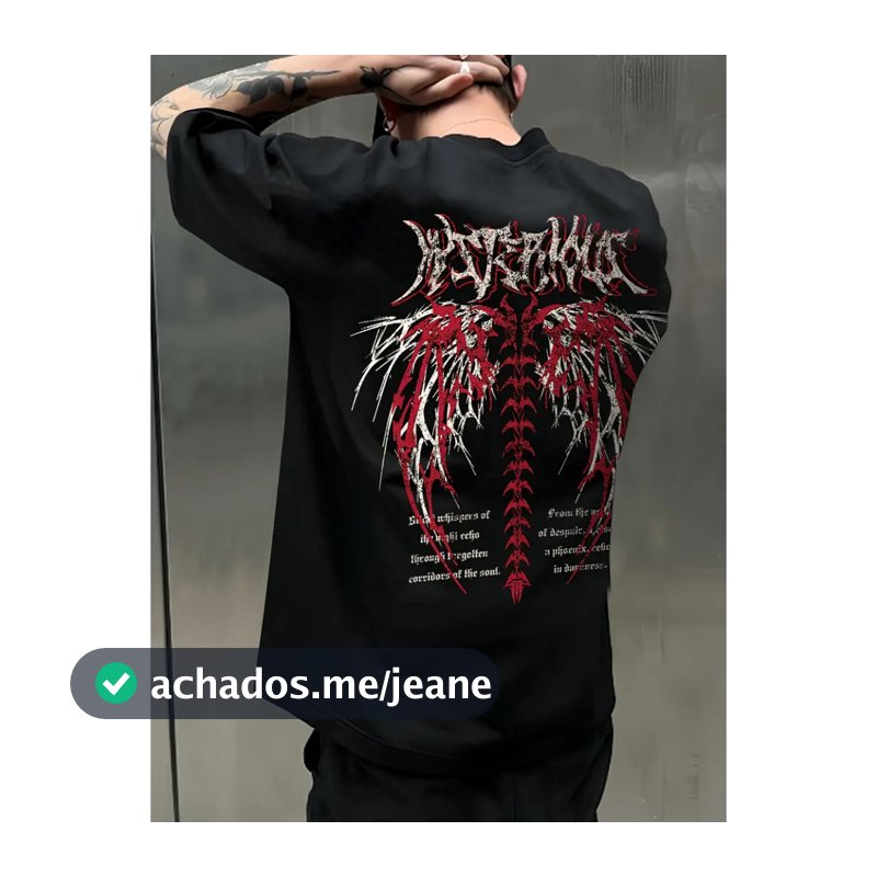 [Camiseta Premium em Algodão Puro]GXG Estampa Gótica Camiseta Masculina com Design Gráfico Gola Redonda, Camisetas Confo