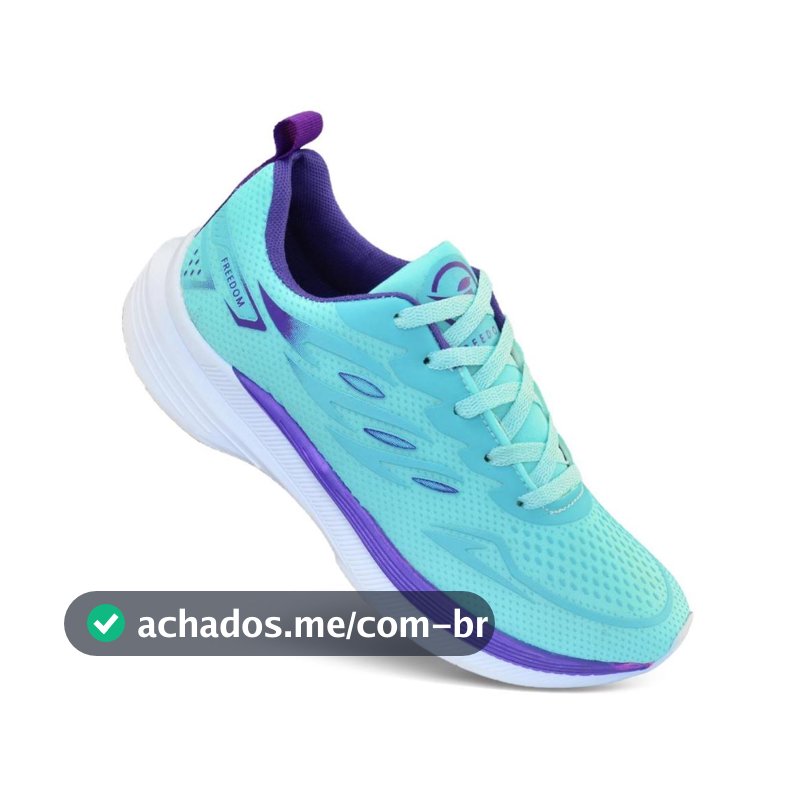 Tenis Masculino Escolar Academia Original FREEDOM Corrida Caminhada Lançamento VERDE AGUA