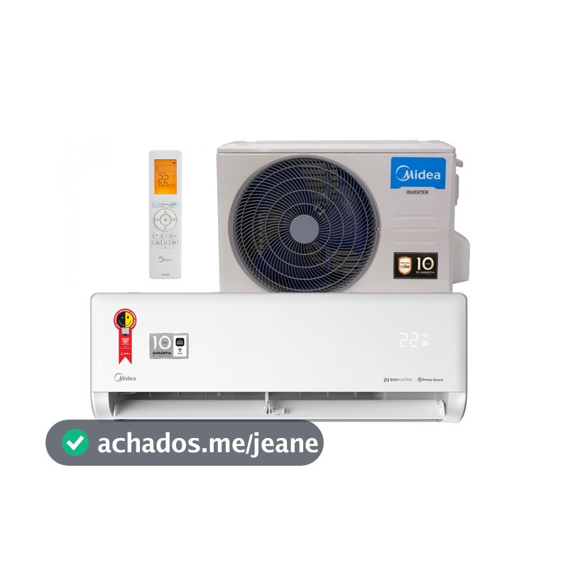Ar Condicionado 9000 Btus Split Hi Wall Inverter Midea Frio Ai Ecomaster 220v