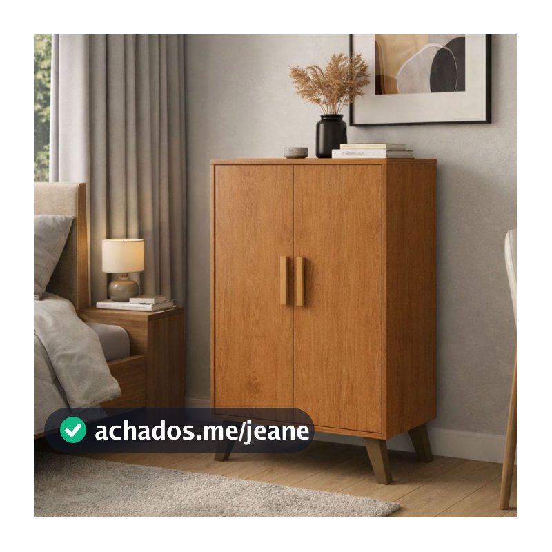 Sapateira Organizador Multiuso Calçados 2 Porta 2 Prateleira Design Moderno Quarto Sala Hall Entrada