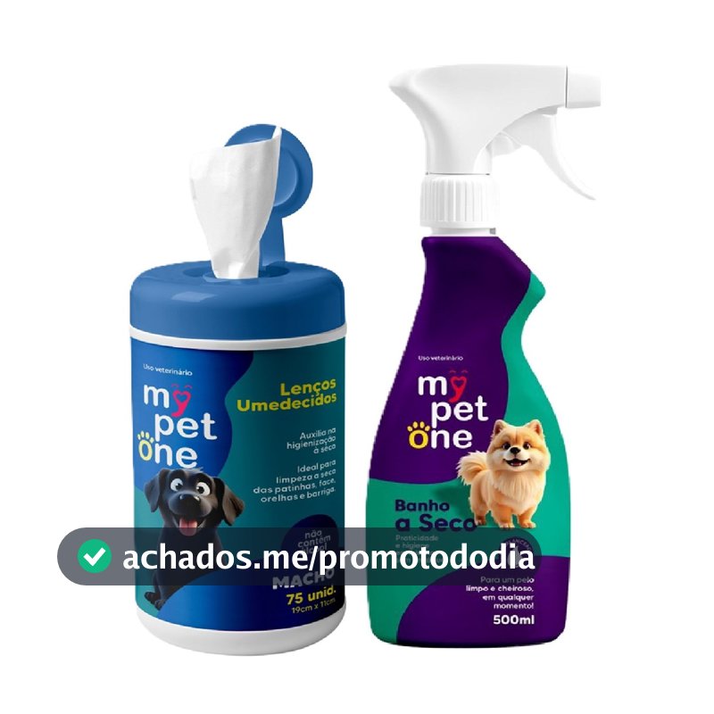 Kit Banho a Seco Cães Machos + Lenço Umedecido Machos Mypetone