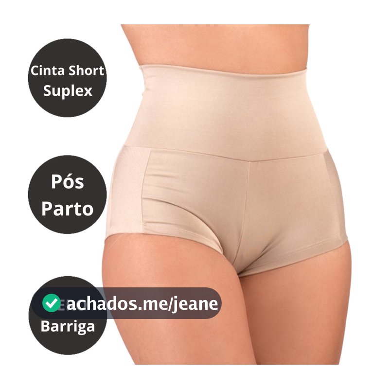 Cinta Modeladora Short Suplex Pós Parto Alta Pressão