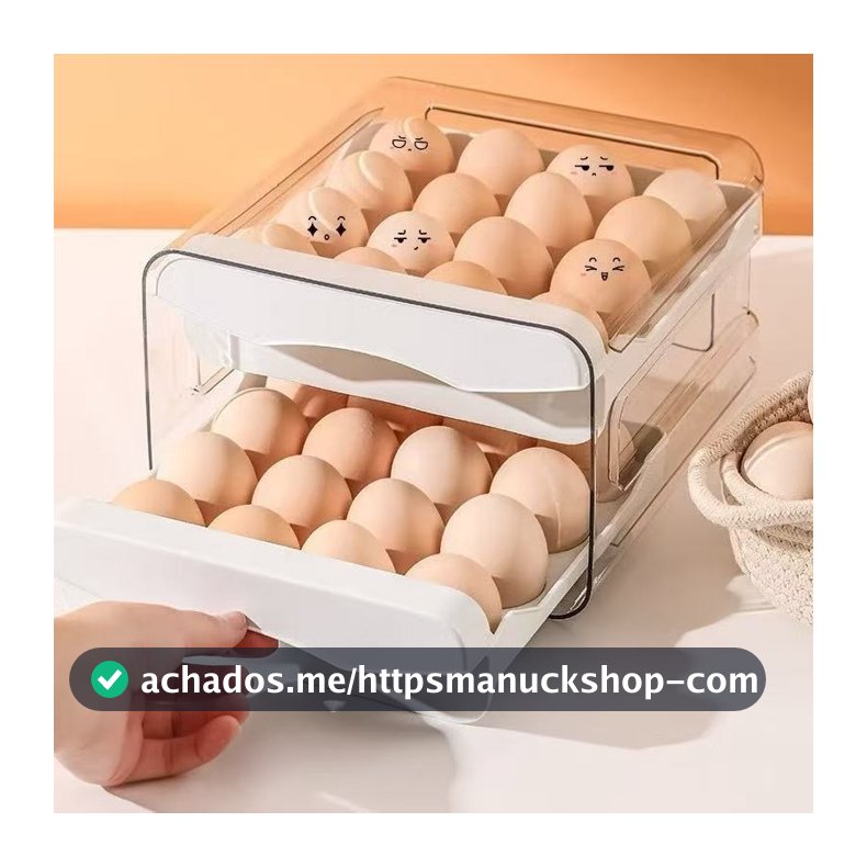 2 ANDAR / 4ANDAR gaveteiro duplo em plástico tipo porta 32 ovos com para cozinha geladeira