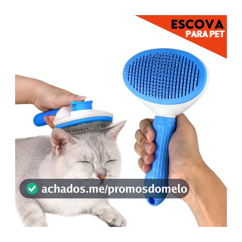 Escova Anti-Pelo para Gatos e Cães – Remove Pelos Soltos + Massageia com Conforto - SHEFA