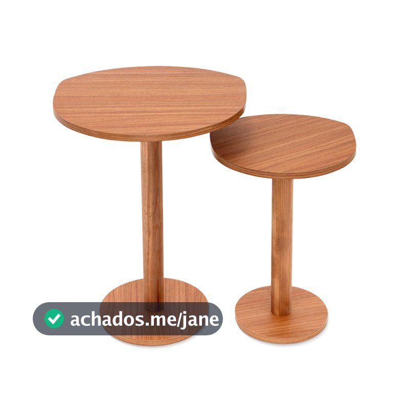Mesas Laterais Monopé De Madeira Design Orgânico Canto Cama Alt. 45/55cm - Mel