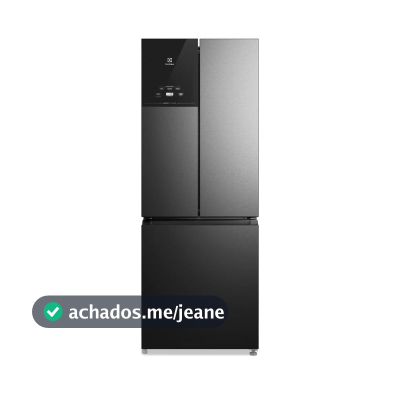 Geladeira Electrolux Frost Free Inverter 484L Efficient AutoSense 3 Portas Black Inox Look (IM7B)