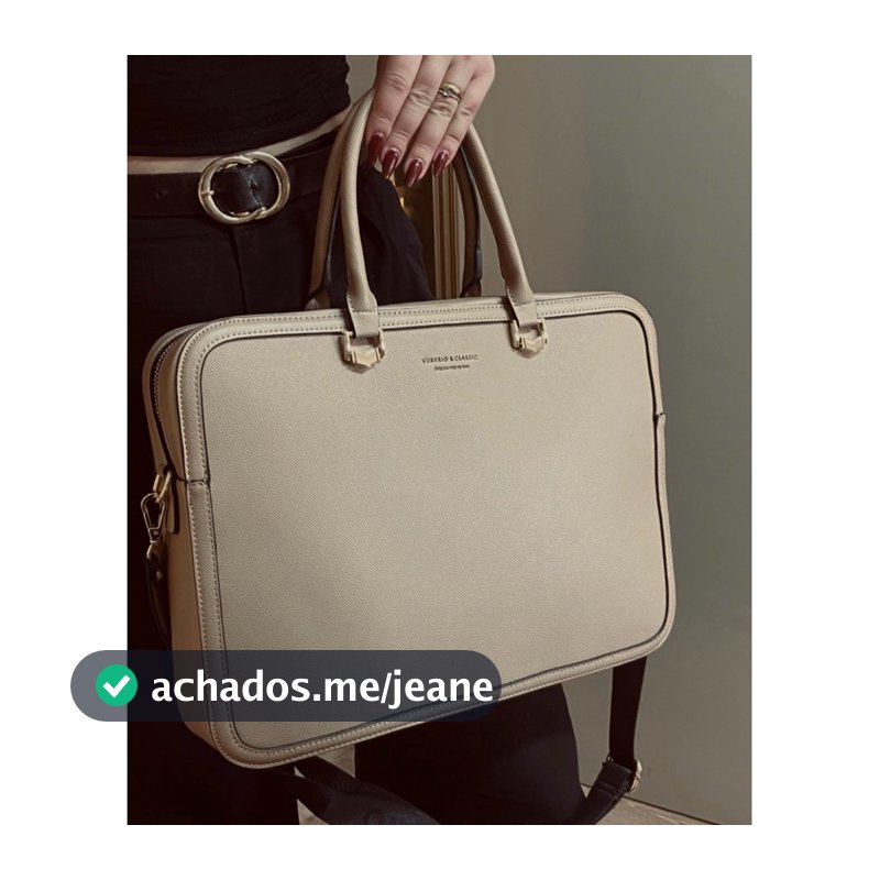 Maleta bolsa feminina couro Veryrio notebook trabalho alça transversal regulável - Elegância e Praticidade