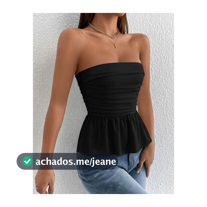 Blusa Feminina Peplum Tomara Que Caia Babados Moda Blogueira Verão