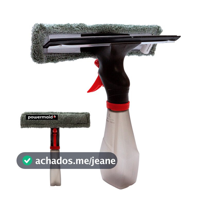 Rodo Limpa Vidro Spray Reservatório Borrifa Lava e Seca