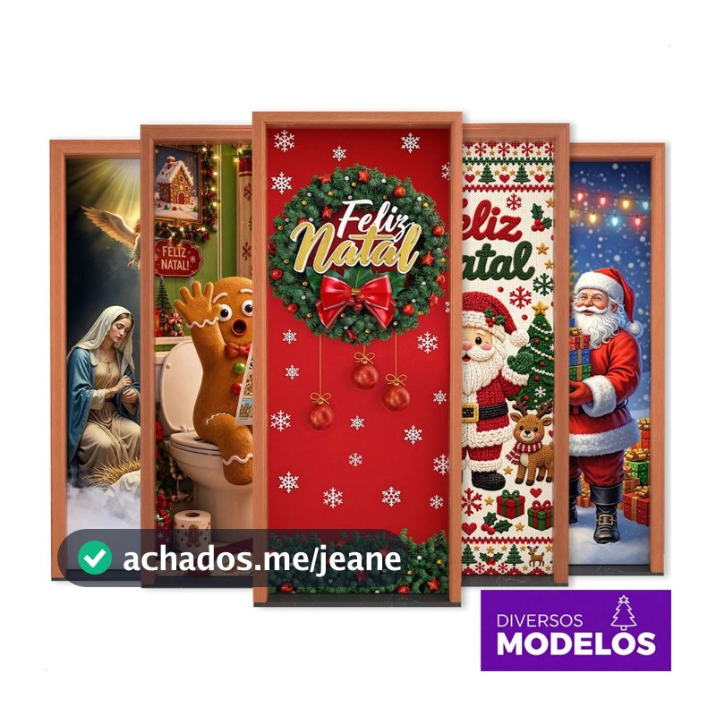Capa de Porta Natal Guirlanda Em Tecido Decoração Natalina para Casa Sublimado 0,80x2,1m C/ Elástico