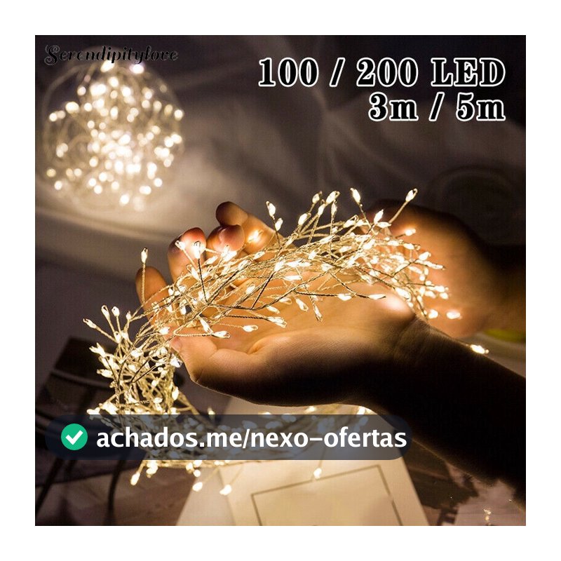 Luz De Corda De Fada LED , Lâmpadas Firecracker Starburst , Produto De Decoração De Natal , Carregamento USB , Enfeite D