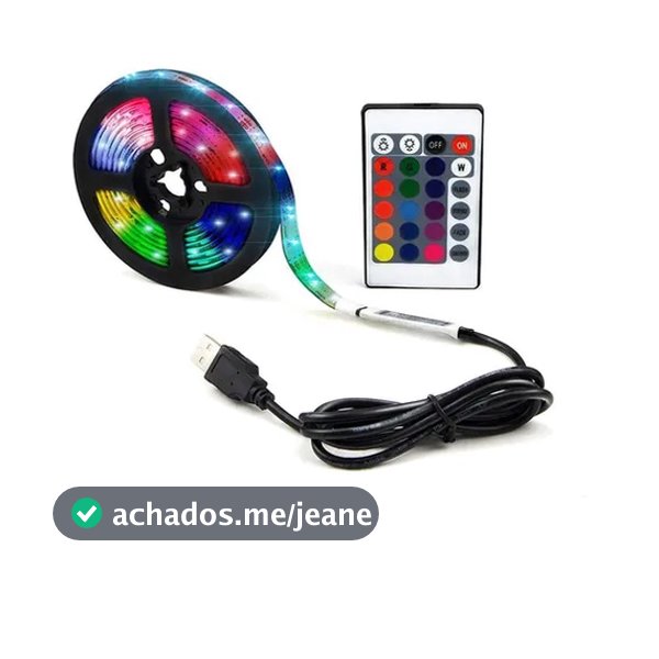 Fita Led 5050 Rgb Controle 2/3 Metros ou 3 metros bluetooth sem controle 5v Usb Tv Pc Carro