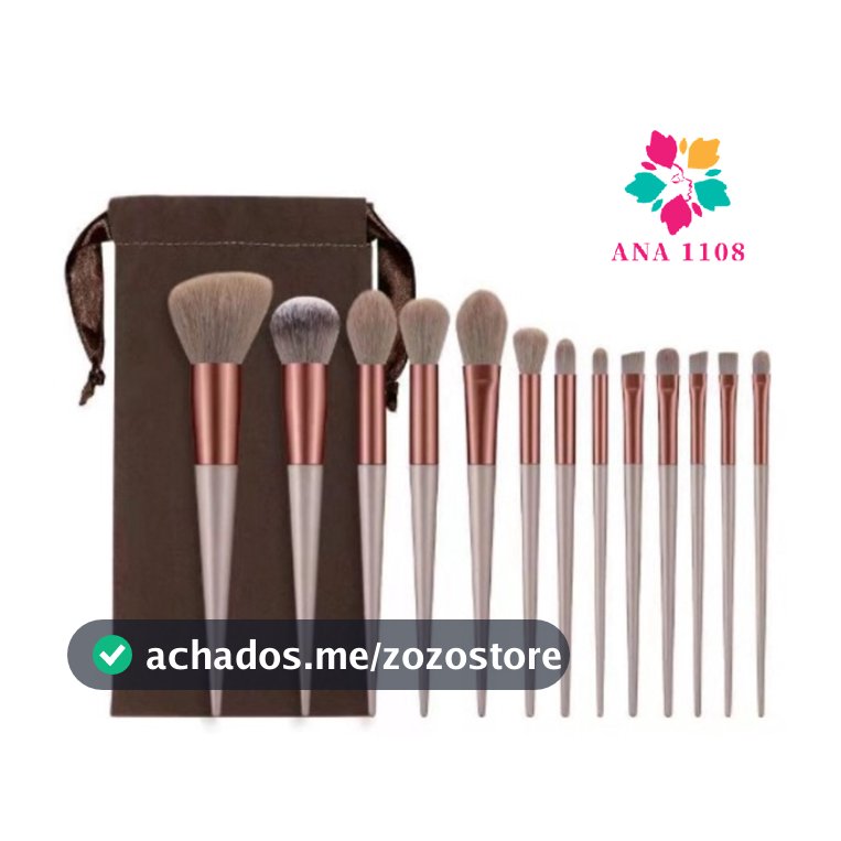 ANA1108 Conjunto com 13 unidades Pincéis De Maquiagem Contorno Kabuki Profissional