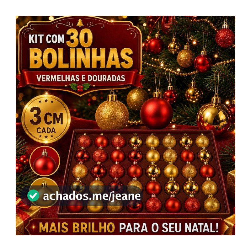 Bolinhas Para Árvore de Natal 3cm Enfeites 15/30 Unidades Pendentes Decoração Natalina Fosca Brilhante Glitter Item Luxo