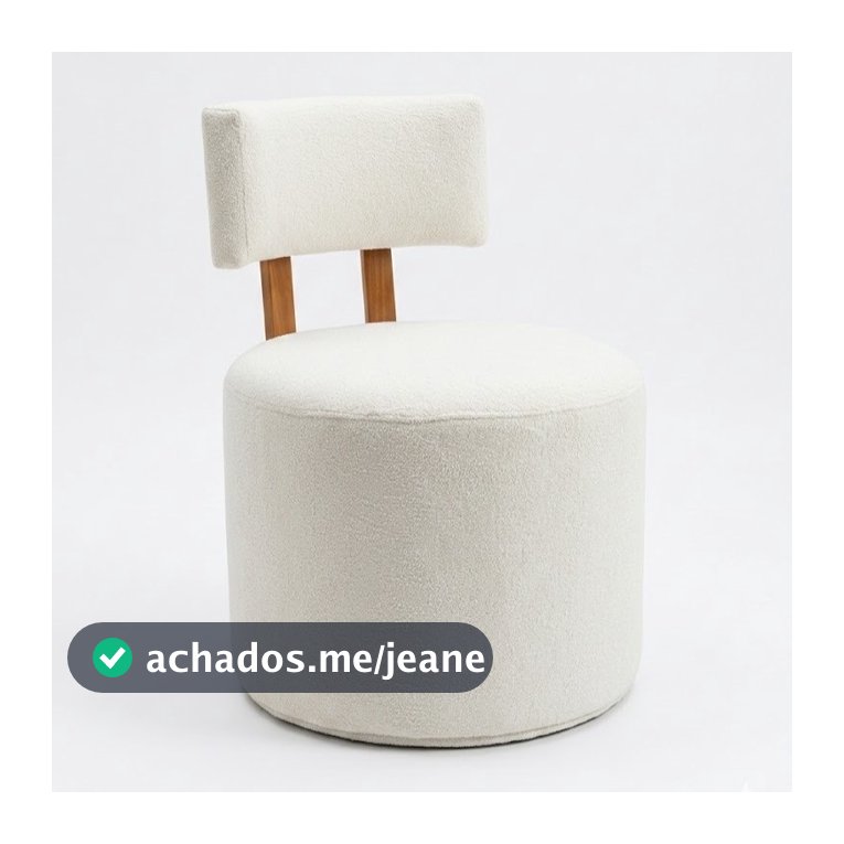 Poltrona Liz Luxuosa Tecido Boucle Bucle Off Estrutura em Madeira Maciça Resistente Ideal Sala Estar Recepção - AV