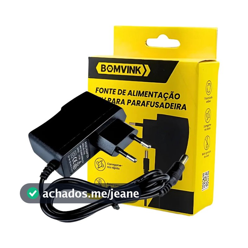 Carregador  Parafusadeira 12v Bivolt Bomvink Fonte de parafusadeira 12v
