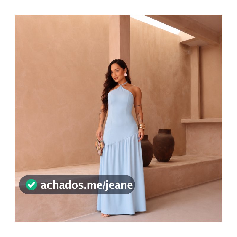 Vestido Longo Suplex Feminino Frente Única Elegante Festa Casual Moda