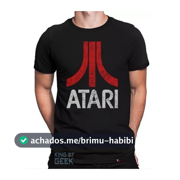 Camiseta Atari Games Camisa Geek Retrô Clássicos DOS Anos 80.