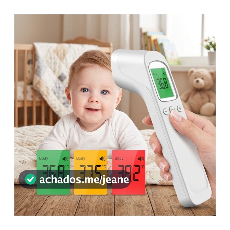Termômetro Digital Portátil Sem Contato Infravermelho Testa Medidor Febre Bebê Sensor Rápido Bivolt Monitor Saude