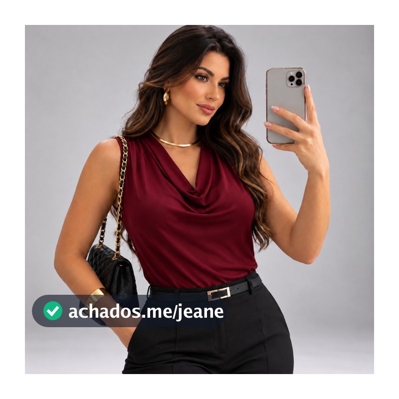 Blusa Regata Feminina Gola Boba Drapeada Degagê Soltinha Suplex Elegante Social Casual Moda Verão Entrega hoje
