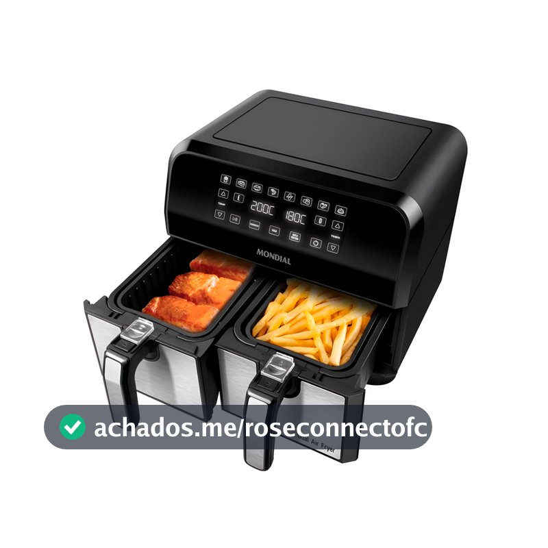 Fritadeira Air Fryer Mondial AFD-01-BI Duplo Cesto 8L 2000W