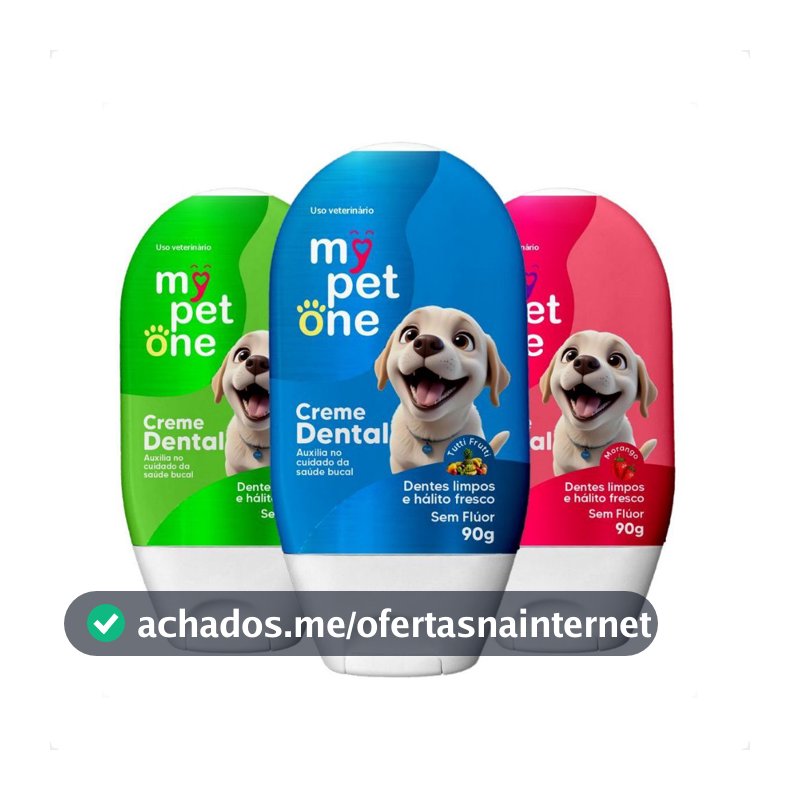 Creme Dental Menta, Tutti Frutti, Morango Mypetone - 90g