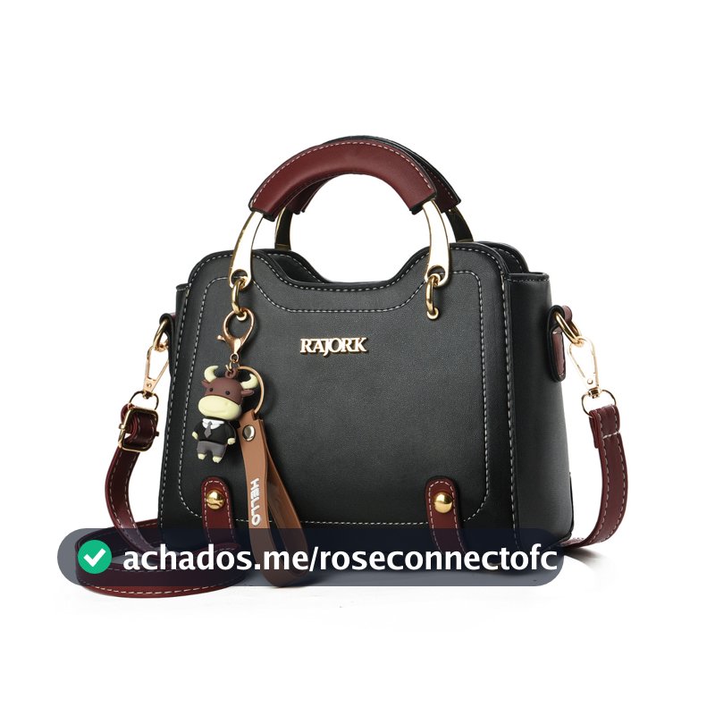 Bolsa Feminina Transversal Grande Capacidade Elegante De PU Com Alça Superior E Alça Ajustável, Com Chaveiro Limao