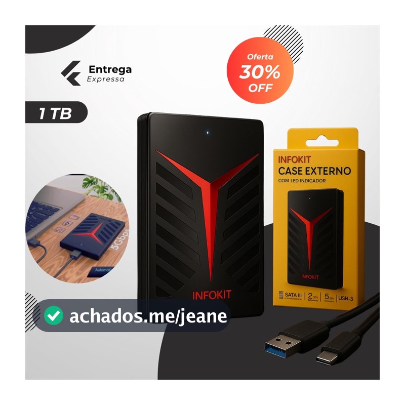 HD Externo 1TB Gamer USB 3.0 Portátil Para PC Notebook, PlayStation, Xbox, Smart TV – Pronta Entrega