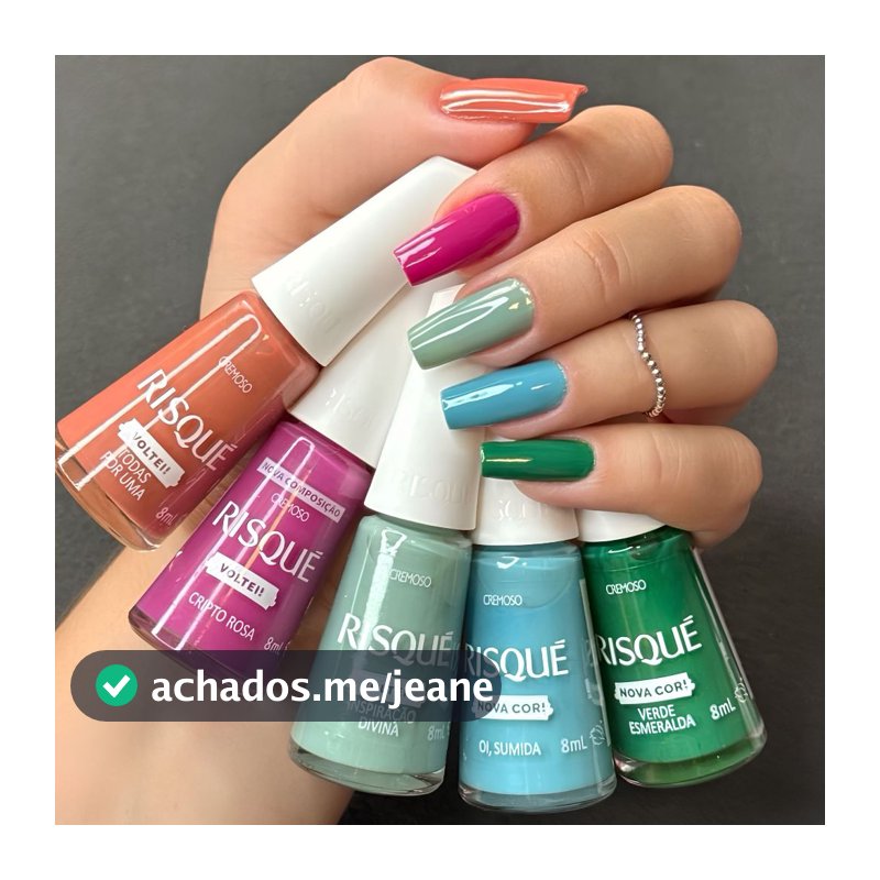 Kit 5 Esmaltes Risque Coleção Nova Cor e Voltei Esmalte Atacado