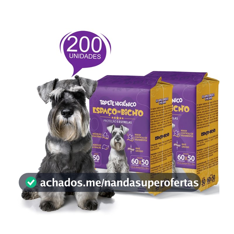 Tapete Higiênico Espaço De Bicho Para Cães 50x60cm 200 Unidades - Envio Imediato