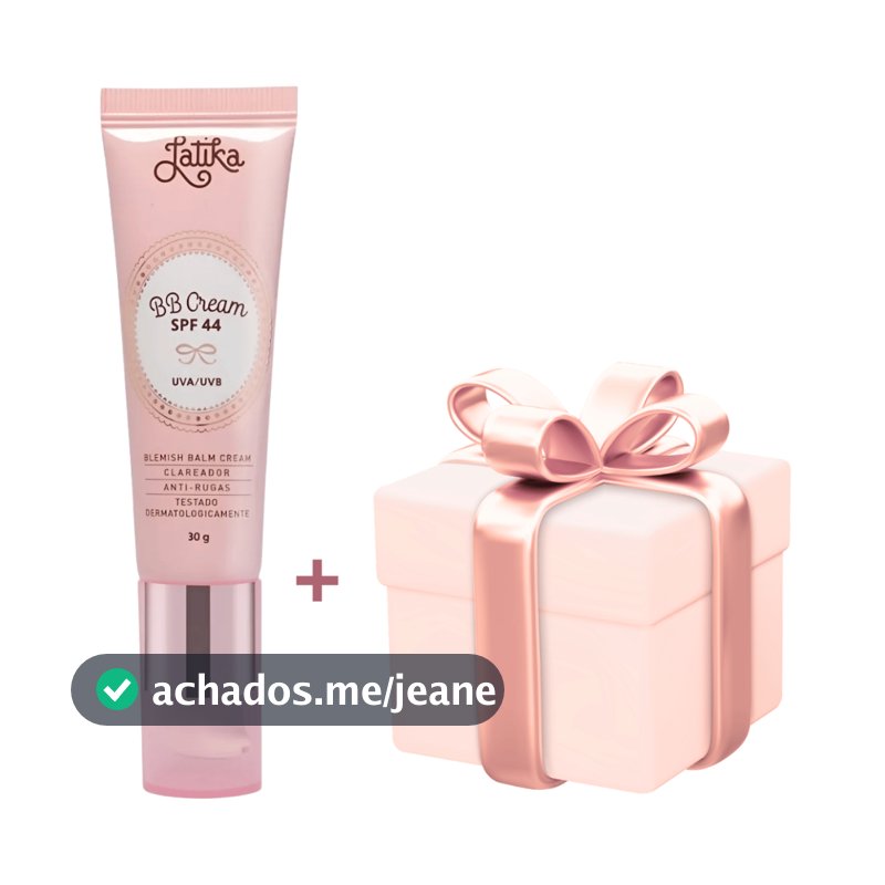 Base BB Cream Latika Original Todos Tipos de Pele FPS 44 com Brinde Incluso