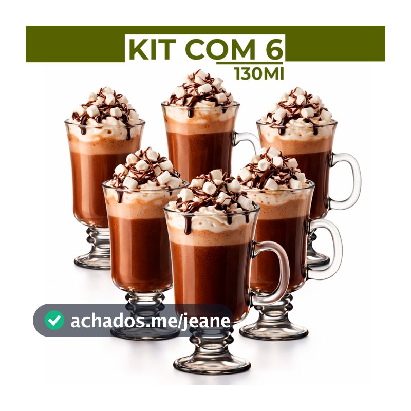 Jogo 3 ou 6 Peças Canecas Capuccino Nespresso Em Vidro Irish Coffee 130ml/230ml