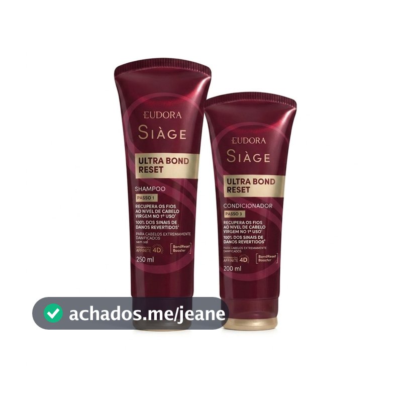 Combo Siàge Ultra Bond Reset: Shampoo 250ml + Condicionador 200ml