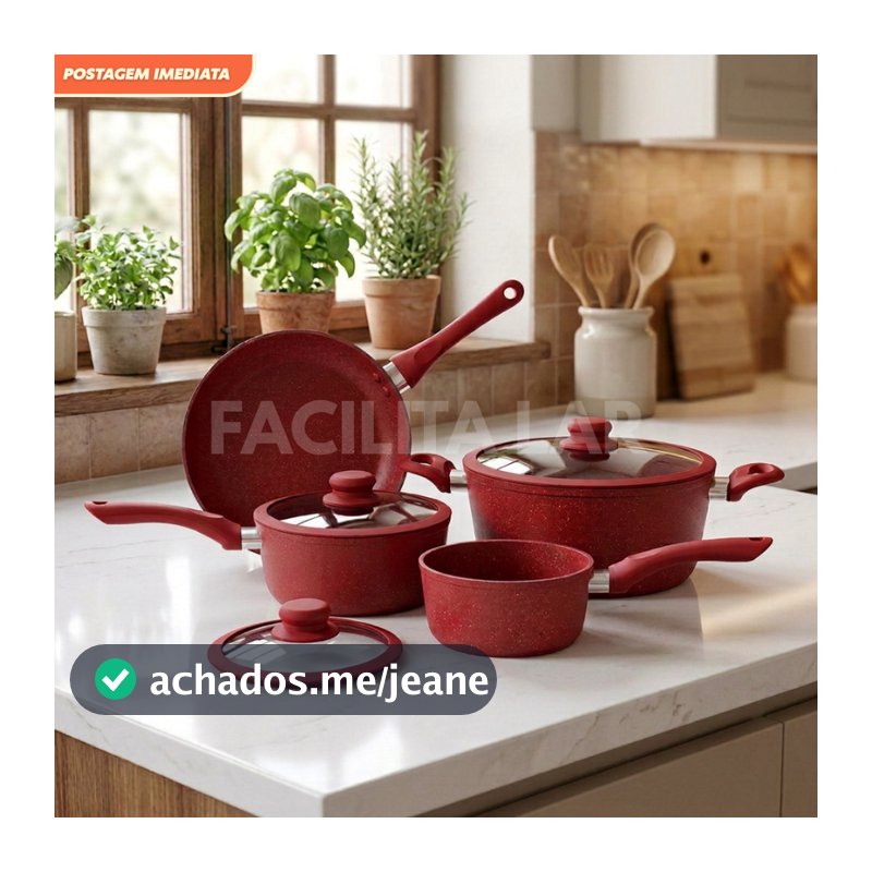 Jogo De Panelas Cerâmica Antiaderente 4 Peças Linha Viena Alumínio Grosso Indução Saudável Livre Pfoa Cozinha Completa