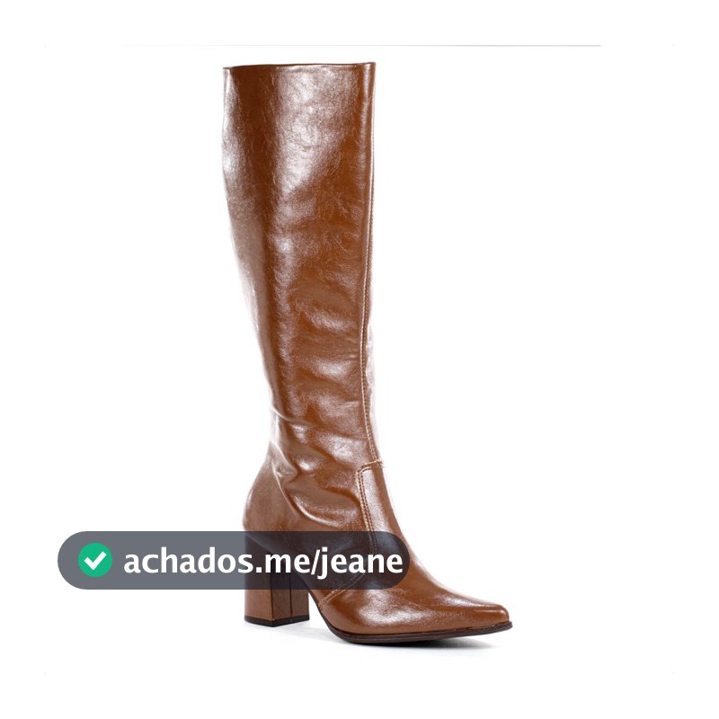 Bota Ramarim Cano Longo Glamour Marrom - Feminino