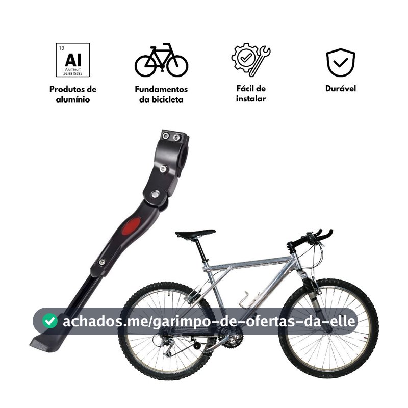 Descanso Lateral Pezinho Alumínio De Descanso Para Bicicleta Regulavel Emborracha superlojado